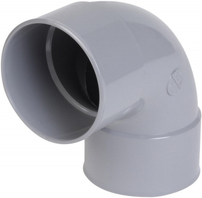 Coude simple femelle femelle 87°30 PVC gris 75 mm NICOLL