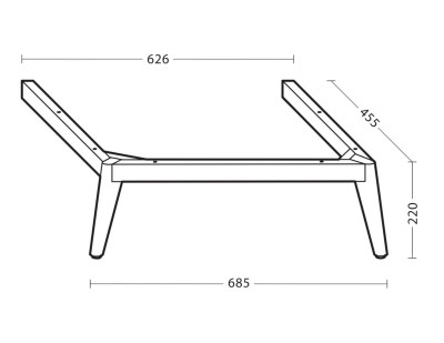 Socle pieds pour meuble sous-vasque Design 220 x 430 x 685 mm