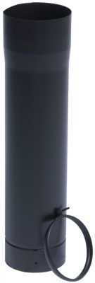 Tuyau émail noir mat télescopique 500 diamètre 125 avec bague de réglage TEN