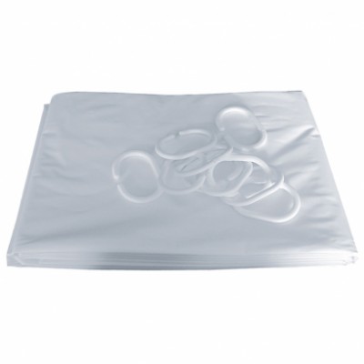 Rideau PVC+anneaux 180x180 blanc PELLET