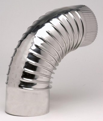 Coude 90° plissé Inox 304 diamètre : 125 TEN