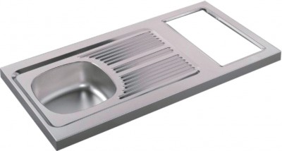 Evier cuisinette en inox 18/10 L 1400 x l 600 x h 160 mm MODERNA