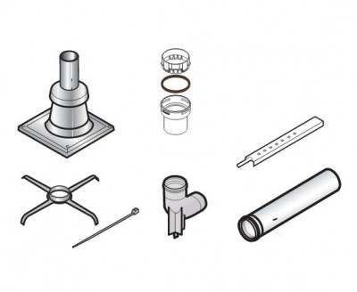 Kit n°1 de raccordement cheminée flexible PPS diamètre 80mm DY895 DE DIETRICH