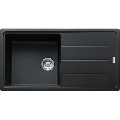 Evier à encastrer Basis BFG611-XL 1 très grande cuve 1 égouttoir réversible vidage manuel Onyx Fragranit 970 x 500 mm FRANKE