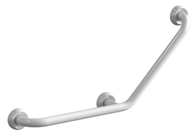 Barre de maintien coudée 135° Concerto 3 points de fixation aluminium blanc 30 x 103 x 352 x 746 mm