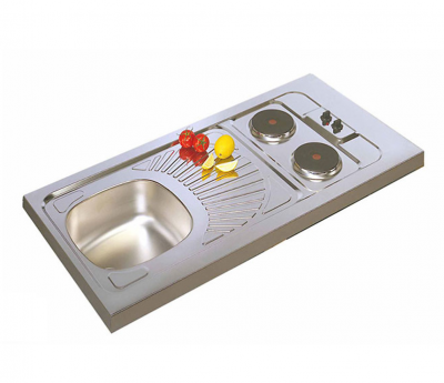Evier cuisinette REVERS inox 18/10 lisse à poser MODERNA