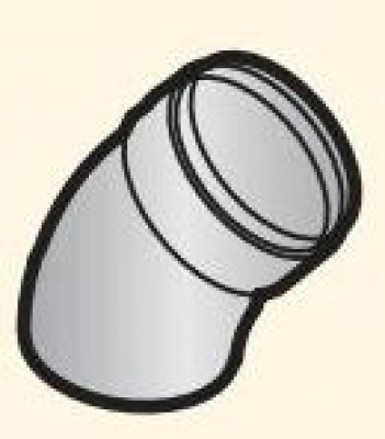 Coude PPS 45° D110mm gris DE DIETRICH
