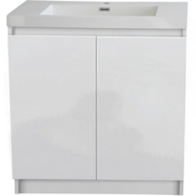 Meuble PRIMEO 80cm au sol 2 portes blanc ALTERNA