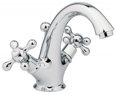 Mélangeur de lavabo ANTICA bec coulé avec vidage laiton