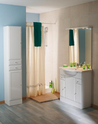 Meuble sous-vasque TOLEDE 2 80cm 3 portes 2 tiroirs blanc