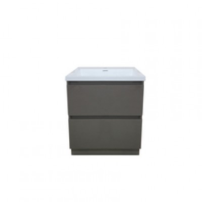 Meuble sous-vasque PRIMEO 80cm au sol 2 tiroirs gris