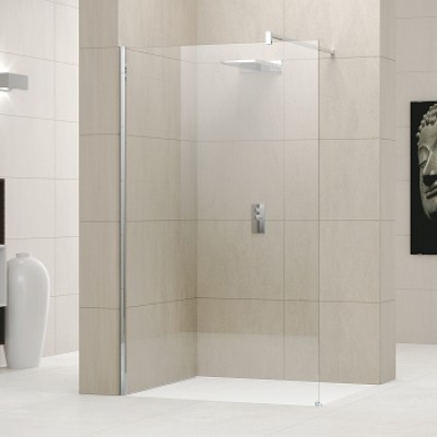 Paroi de douche giada H fixe  90 bande satin silver NOVELLINI