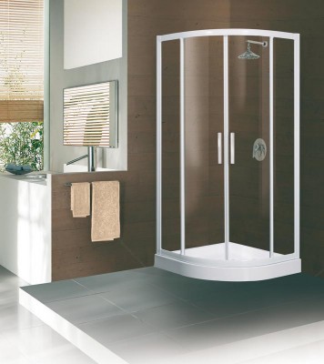 Demi inférieur pour paroi douche CONCERTO 1/4 de cercle 80cm verre trasparent