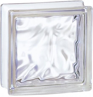Brique de verre 1910 nuagée incolore VERRERIE LA ROCHERE