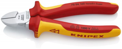 Pince coupante isolée VDE 160 mm 1000 V KNIPEX