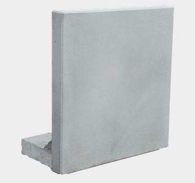 Mur en L béton lisse gris 99 x 130 BIRKENMEIER
