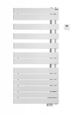 Radiateur sèche-serviettes Fassane Spa Twist EL blanc gauche commande RF 750 W 1206 x 550 mm ACOVA