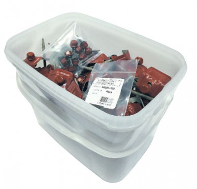 Kit de fixation 3 en 1 bois Ral 8012 avec couture et douille FAYNOT