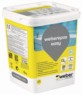 Mortier-colle Weberepox Easy noir 5 Kg WEBER