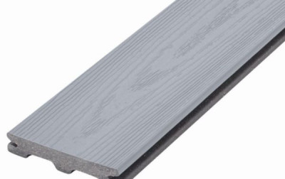 Lame de terrasse bois composite Piazza S1 gris clair L. 4 m 25 x 140 mm UPM PROFI