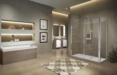 Paroi de douche Lunes 2.0 2p verre trempé transparent silver extensible 114 - 120 cm NOVELLINI