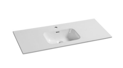 Plan céramique Seducta blanc 1 vasque centrée 120 cm 