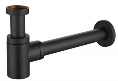 Siphon Design rond court en laiton finition noire