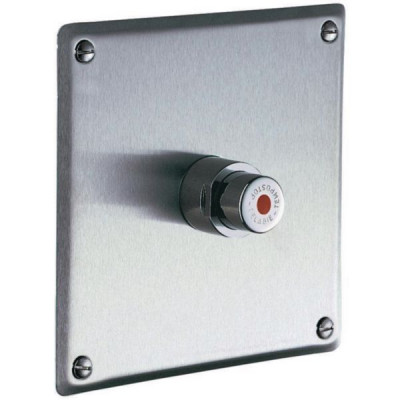 Robinet temporisé 30 sec Tempostop de douche pour pose en encastré sous plaque inox 160 x 160 mm DELABIE