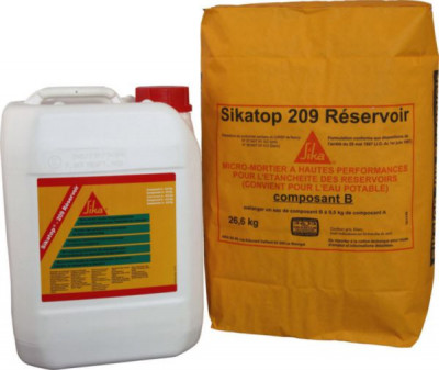 Micro-mortier Sikatop 209 Réservoir gris 36,1 kg SIKA