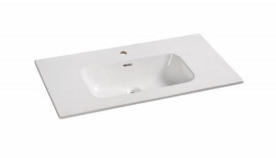 Plan céramique Seducta blanc 1 vasque centrée 90 cm