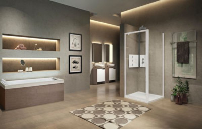 Paroi de douche lunes 2.0 g 84 en verre trempé transparent blanc extensible 84 - 90 cm NOVELLINI