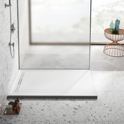Receveur Sestra ultra-plat à poser/à encastrer blanc 120 x 80 cm GEBERIT