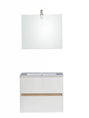 Plan vasque céramique blanc pour meuble de salle de bain Primeo Kit 60 cm