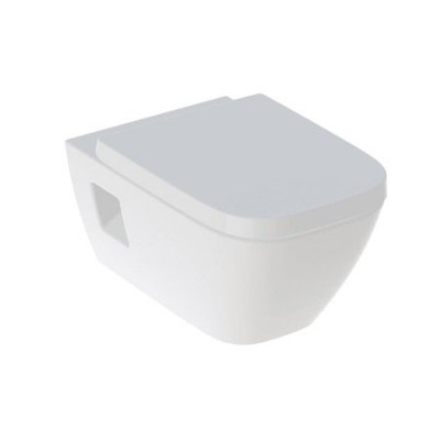 WC suspendu à fond creux Renova Plan semi-caréné Rimfree avec abattant WC blanc 54 cm GEBERIT