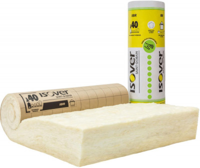Rouleau laine de verre IBR revêtu Kraft 260 mm 3 x 1,2 m ISOVER