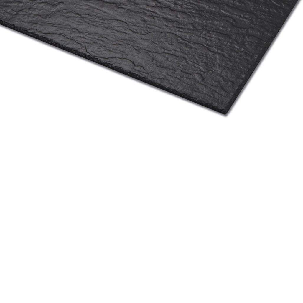 Ardoise en fibres-ciment - surface lisse bords épaufrés - Bravan - Noire -  24 x 40 cm