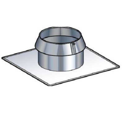 Solin avec collerette pour toit plat Inox-Inox diamètre 180/230 mm SIO POUJOULAT 