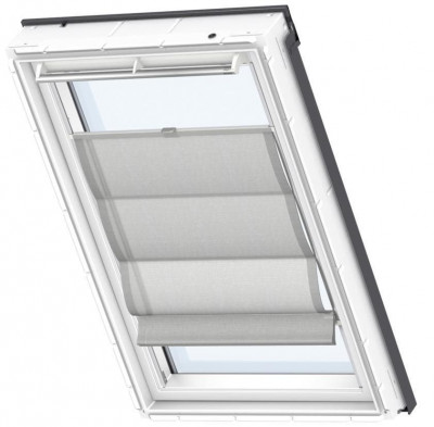 Store bateau tamisant FHB pour fenêtre de toit MK04 voilage lin gris 78 x 98 cm VELUX