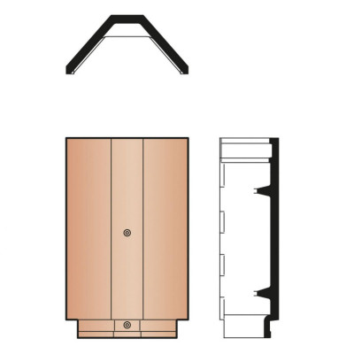 Faîtière arêtier angulaire ventilé ardoisé KORAMIC 