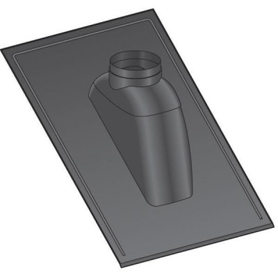 Solin pour toiture ardoise Dualis, pente 30 à 45 °, noir standard (RAL 0323) SAA 45 130 E.I diamètre 130/200 mm POUJOULAT
