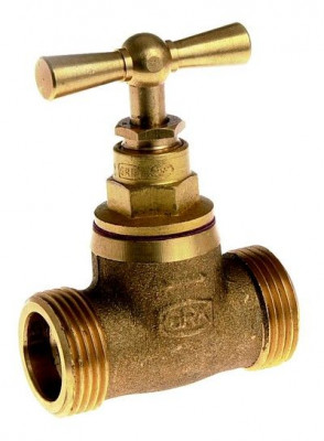 Robinet d'arrêt double mâle sans purge nu 20 x 27 GRK