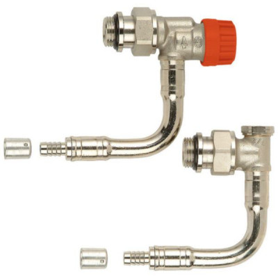 Kit thermostatique 568PS Hydrocâblé équerre inverse Kv réglable à sertir 1/2 - PER 16 avec filetage tête M30 pour radiateur double ou triple panneau COMAP