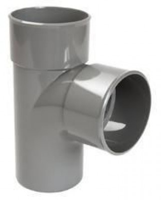 Culotte et embranchement simple mâle-femelle à 87°30 UBL18 PVC gris diamètre 63 mm NICOLL