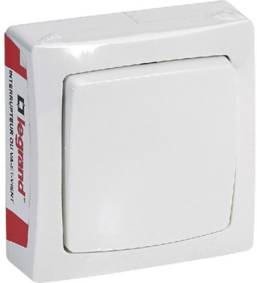 Interrupteur va et vient en saillie ASL blanc 10 A 230 V LEGRAND