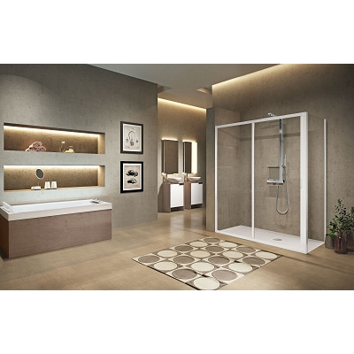 Paroi de douche Lunes 2.0 2 portes 96 cm NOVELLINI