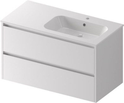 Meuble All Day 2 tiroirs  blanc brillant universel 100 105 cm 