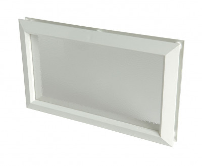 Hublot de porte rectangulaire blanc 380 x 225 mm NICOLL