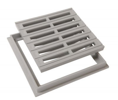 Grille de sol avec cadre gris 25 x 25 cm NICOLL
