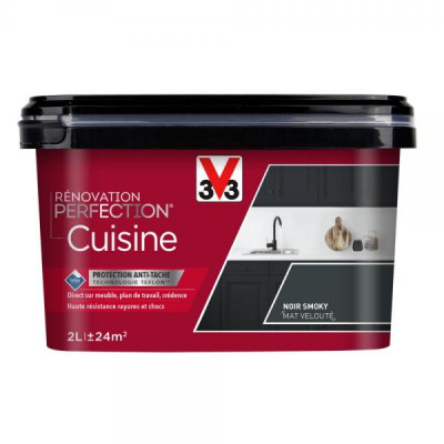 Peinture de rénovation cuisine mat noir smoky 2 l V33
