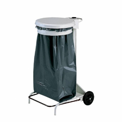 Poubelle mobile à pédale collecroule gris 110 l HEX-APPRO